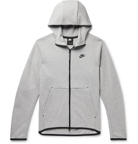 Nike Sportswear Mélange Cotton Blend Tech Fleece Zip Up Hoodie In Gray