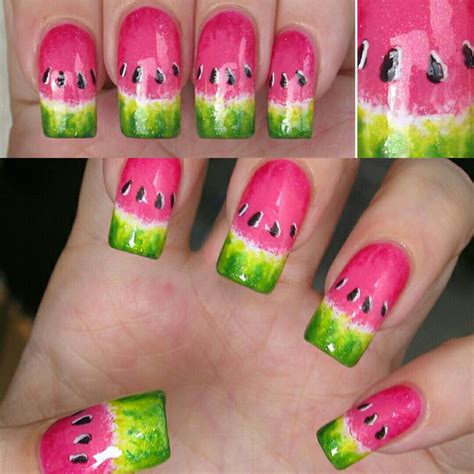 Watermelon nail art | Watermelon nail designs, Watermelon nails, Watermelon nail art