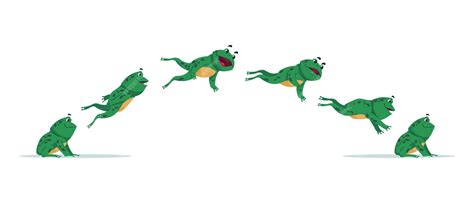 Premium Vector Jumping Frog Cartoon Animation Sequence With Amphibian