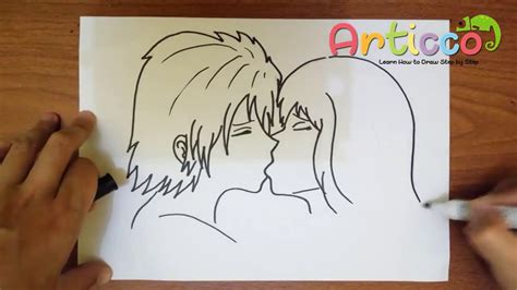 How To Draw People Kissing Anime Drawing Two People Kissing Is A Simple Process That Requires