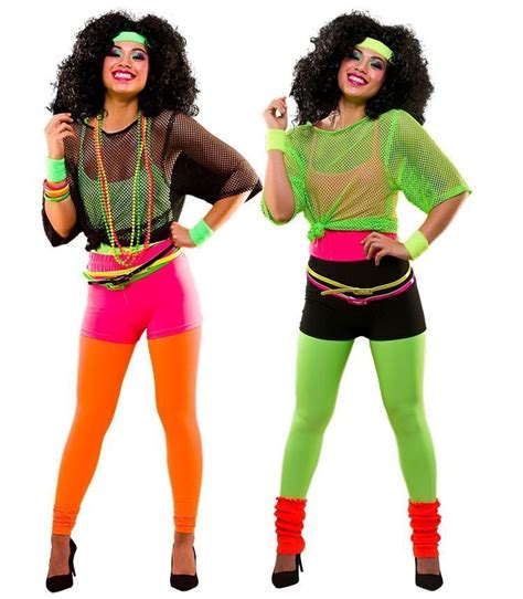 Ladies 80s 1980s Neon Fancy Dress Dance Hen Party Costume Ra Ras Hot