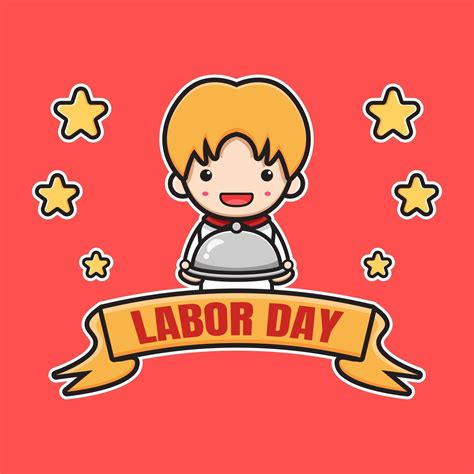 Cute Labor Day Poster Celebration Cartoon Icon Illustration 3143319