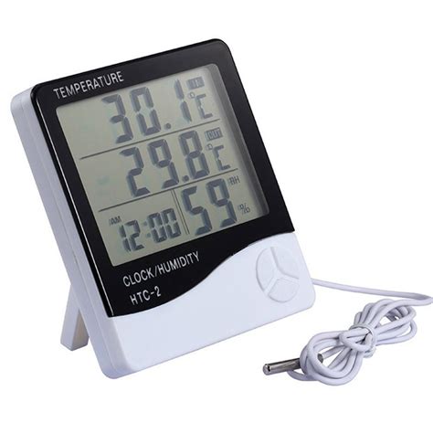 Liweihui HTC 2 temperature and humidity meter digital clock with temperature humidity ...