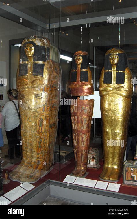 Display Of Egyptian Artifacts In The British Museum London Stock Photo
