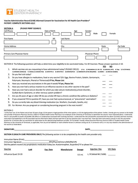 Printable Flu Vaccine Consent 2019 2024 Form Fill Out And Sign