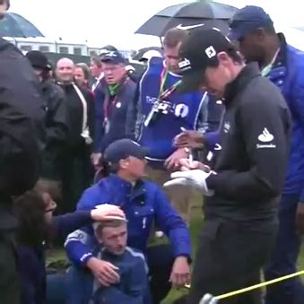 Rory Mcilroy S Tee Shot Clocks Guy In The Head At British Open Video