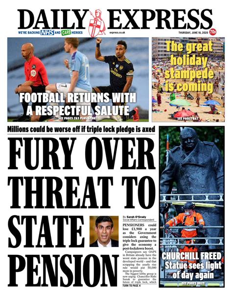 Daily Express Front Page 18th Of June 2020 Tomorrows Papers Today