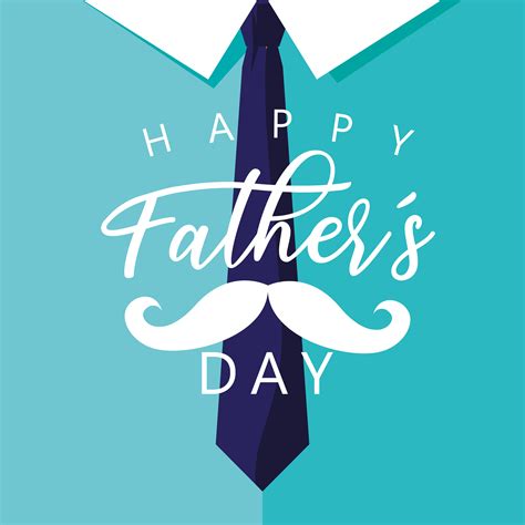 Happy Father Day Card With Moustache And Necktie 691012 Vector Art At