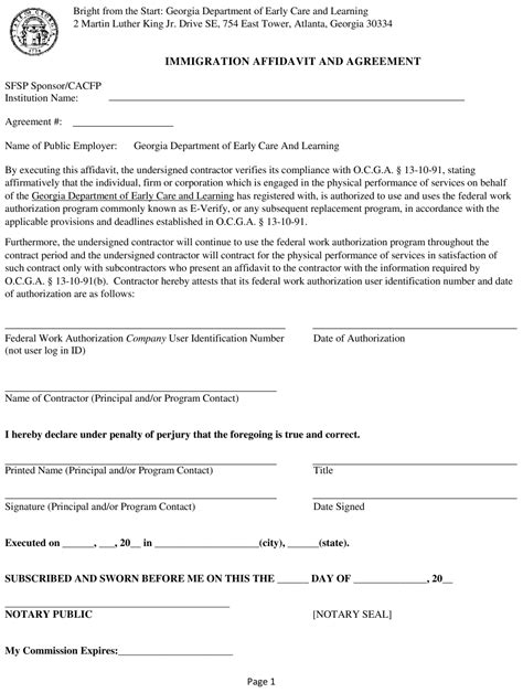 Affidavit For Immigration Form AffidavitForm Net