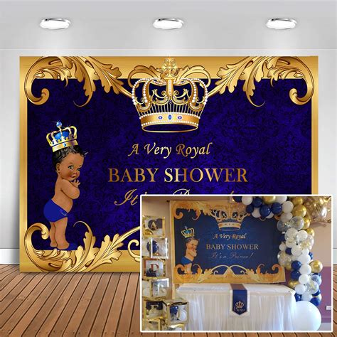 Buy Avezano Royal Prince Baby Shower Backdrop African American Bbay
