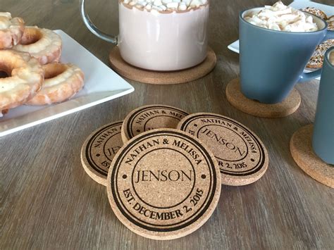 Personalized Thick Cork Coasters - Set of 4 | Qualtry
