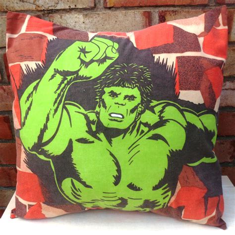 Marvel Comics Hulk Vintage Fabric Cushion Handmade By Alien Couture
