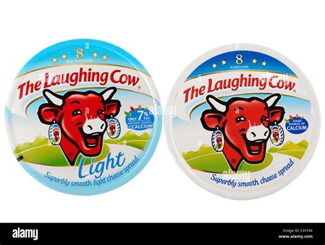 Two circular boxes of 8 big cheese portions The Laughing Cow one light ...