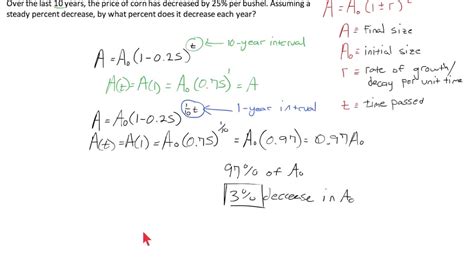Algebra Ii Examples On Exponential Growth Decay And Percent