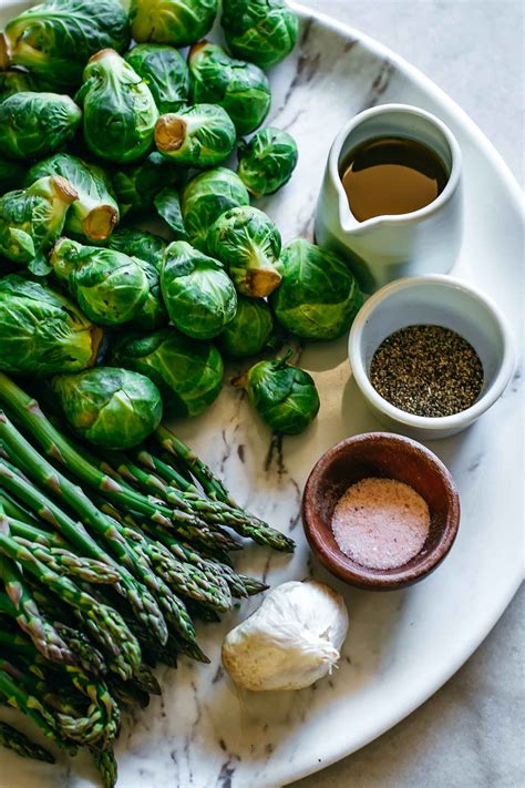 Roasted Brussels Sprouts and Asparagus | 5 Ingredients, 40 Minutes!