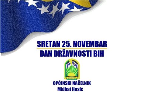 Čestitka Povodom 25 Novembra Dana Državnosti Bih Općina Banovići