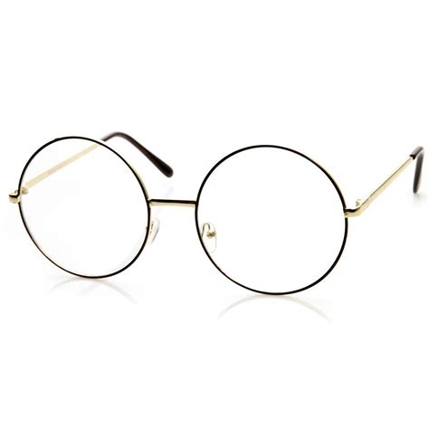 1920 S Vintage Era Large Round Metal Clear Lens Glasses 8714 Circular Glasses Fashion Eye