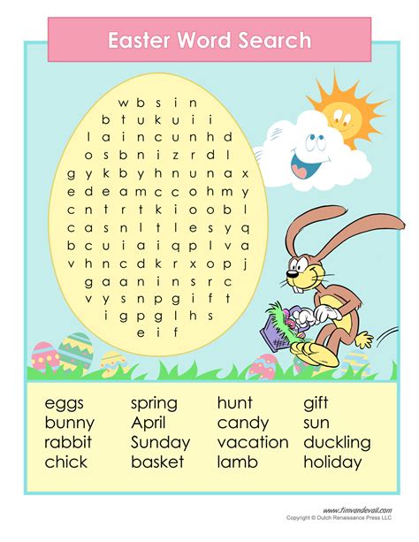 Free Printable Easter Word Search Printable Templates