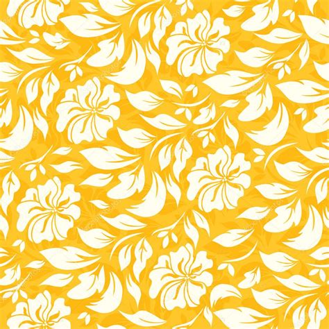 Abstract Seamless Pattern With Beautiful Yellow Floral Background Stock