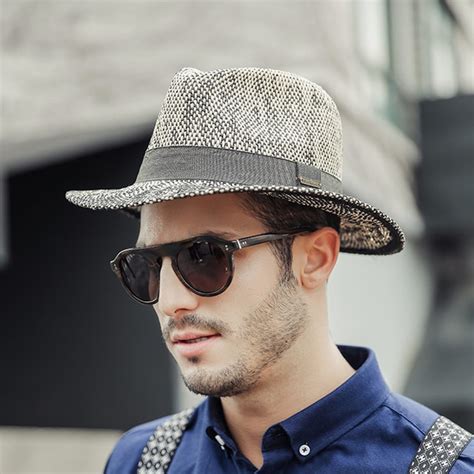 Summer Straw Hat Wide Brim Fedora Sun Beach Hat Retro Style Straw