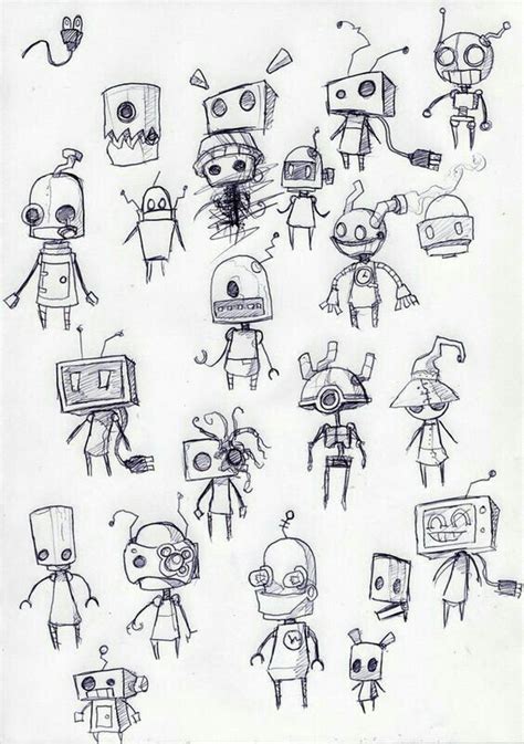 Pin by RolPrikol on Анимация cartoon Robot sketch Robot design sketch Robots drawing