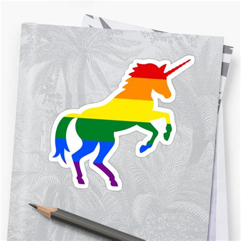 Rainbow Unicorn Gay LGBTQ Sticker By Pikafelix Redbubble