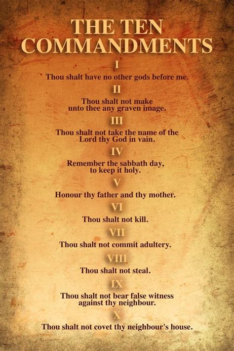The Ten Commandments Religion Religious Bible 10 Commandments Cool Wall Decor Art Print Poster