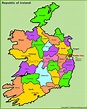Administrative divisions map of Ireland - Counties map of Ireland ...