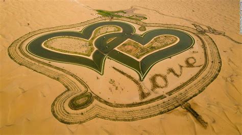 Love Lake Heart Shaped Lagoons In Dubai Desert Cnn Travel