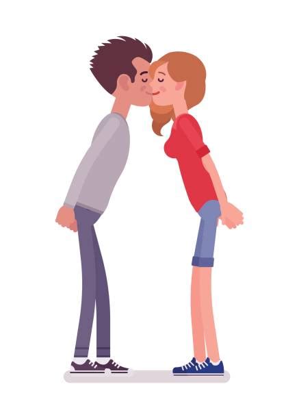 40 kiss on the cheek greeting stock illustrations royalty free vector graphics and clip art istock