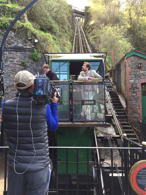 Media Filming At Lynton Lynmouth Cliff Railway Devon