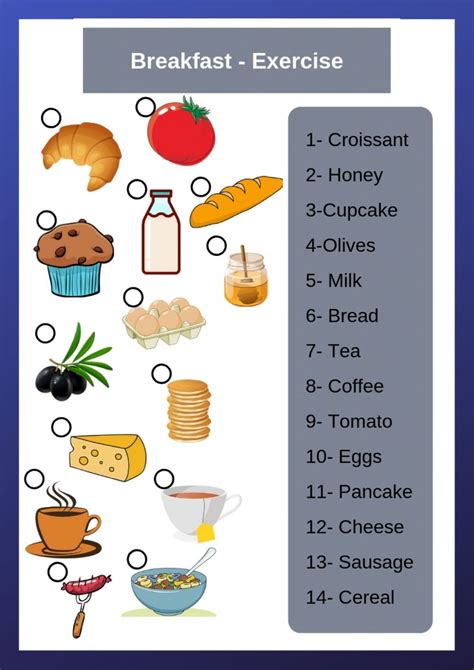 Yummy Breakfast Interactive Worksheet English Activities For Kids