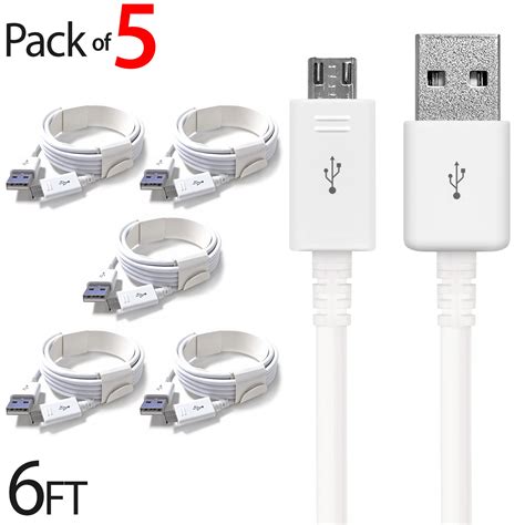 5x Micro Usb Cable Charger For Android Freedomtech 6ft Usb To Micro