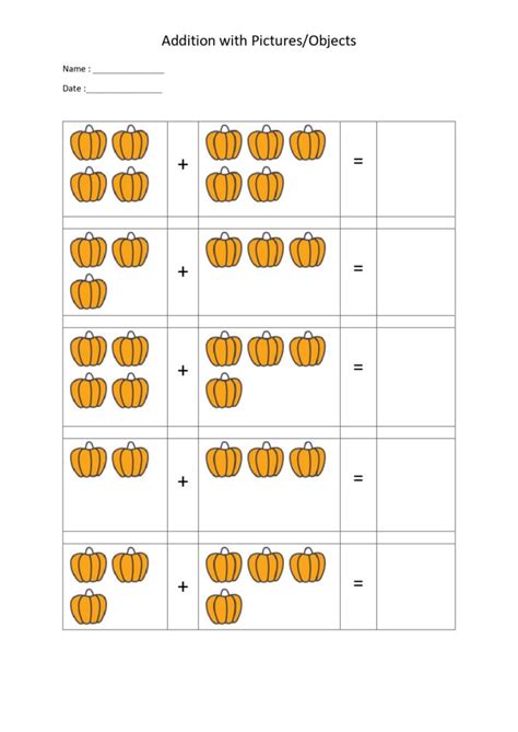 (20+ Sheets) Math Addition Worksheets With Pictures for Kindergarten