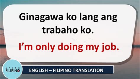 Useful Filipino Phrases With Lang Onlyjust English Tagalog