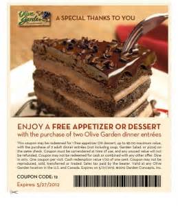 In 2010, the restaurant began offering smaller dessert portions, calling. Olive Garden Coupon - Free Appetizer or Dessert! - 24/7 Moms
