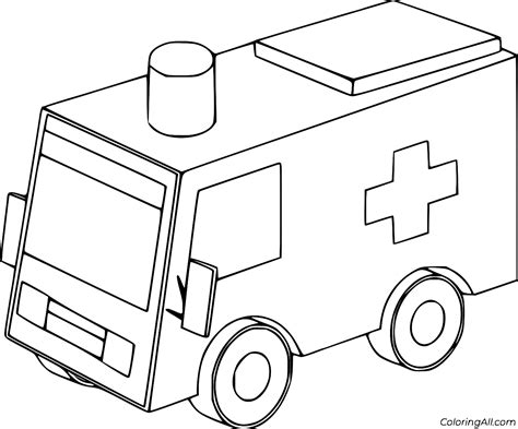 Toy Ambulance Coloring Page Coloringall