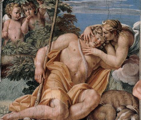 Diana And Endymion Detail Of The Painting By Artist Annibale Carracci