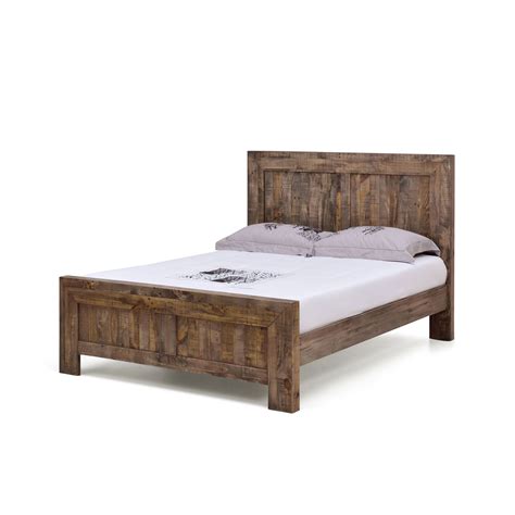 Boston Recycled Solid Pine Rustic Timber Queen Size Bed Frame Buy