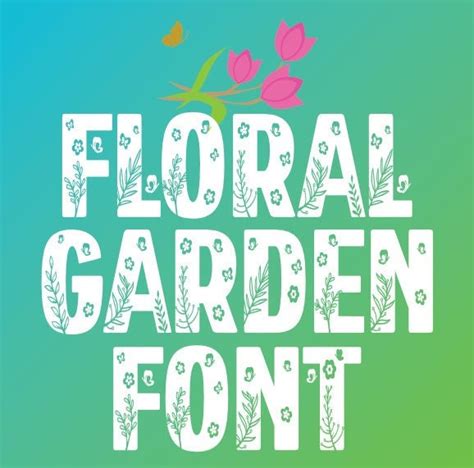 Floral Garden Font Digital Downloadable Font Letters Alphabet Etsy