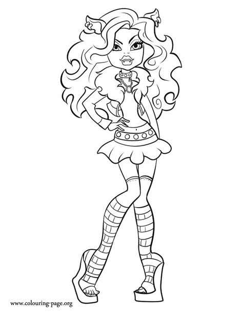 monster high clawdeen wolf coloring page