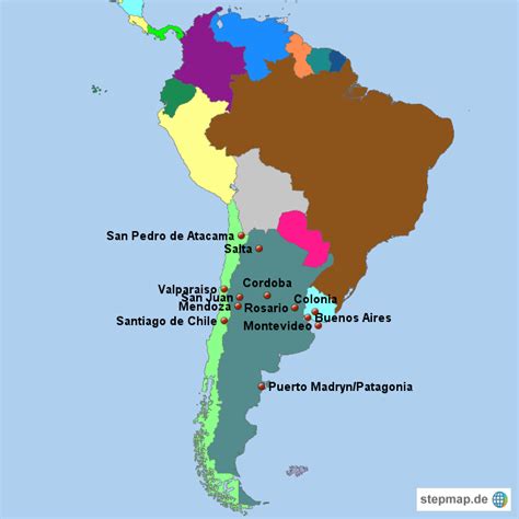 Diffusion en direct, live stream football îíëàéí. Reise Argentinien-Uruguay-Chile von elikacze - Landkarte ...