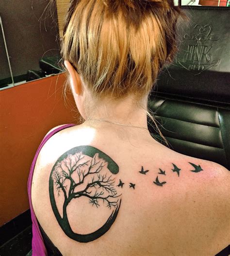 Free shipping on orders $250+. Enso, tree of life, birds tattoo. I love it!! | Zen tattoo ...