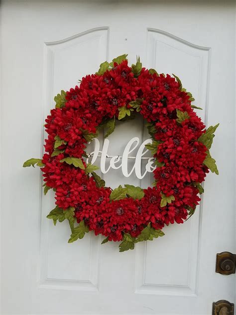 20 Red Wreath For Front Door Pimphomee