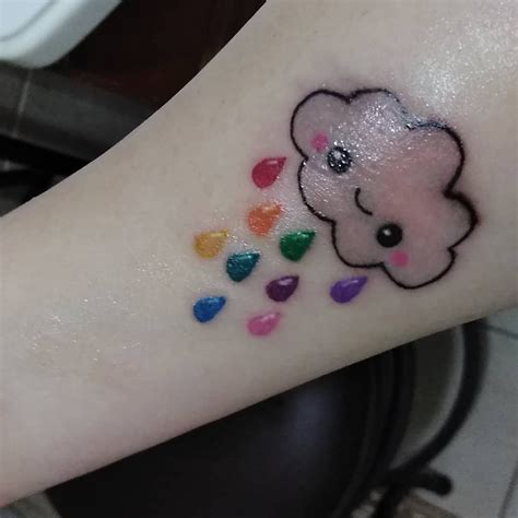 Super Kawaii Sugarhai Rainbow Rain Cloud Tattoo Rainbow Tattoos