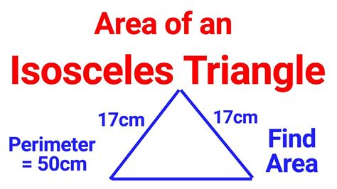 Area Of An Isosceles Triangle Youtube