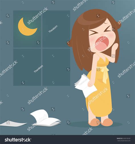 Illustration Featuring Woman Nightgown Letting Out Stock Vector Royalty Free 329318183