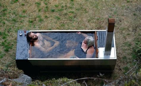 Rectangular Japanese Wooden Hot Tub Ideal For A Winter Period At The
