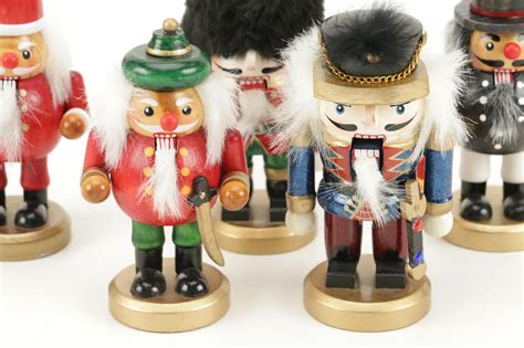 Miniature Nutcracker Figurines With Nutcracker Swizzle Sticks Ebth