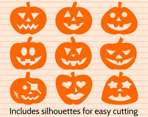 9 Halloween Pumpkins Svg Files For Cricut And Silhouette Original Jack O